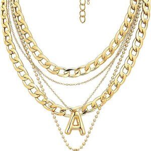 Layered Necklaces for Women Copper 18.5Inch Dainty Chunky Coin Pendant Jewelry